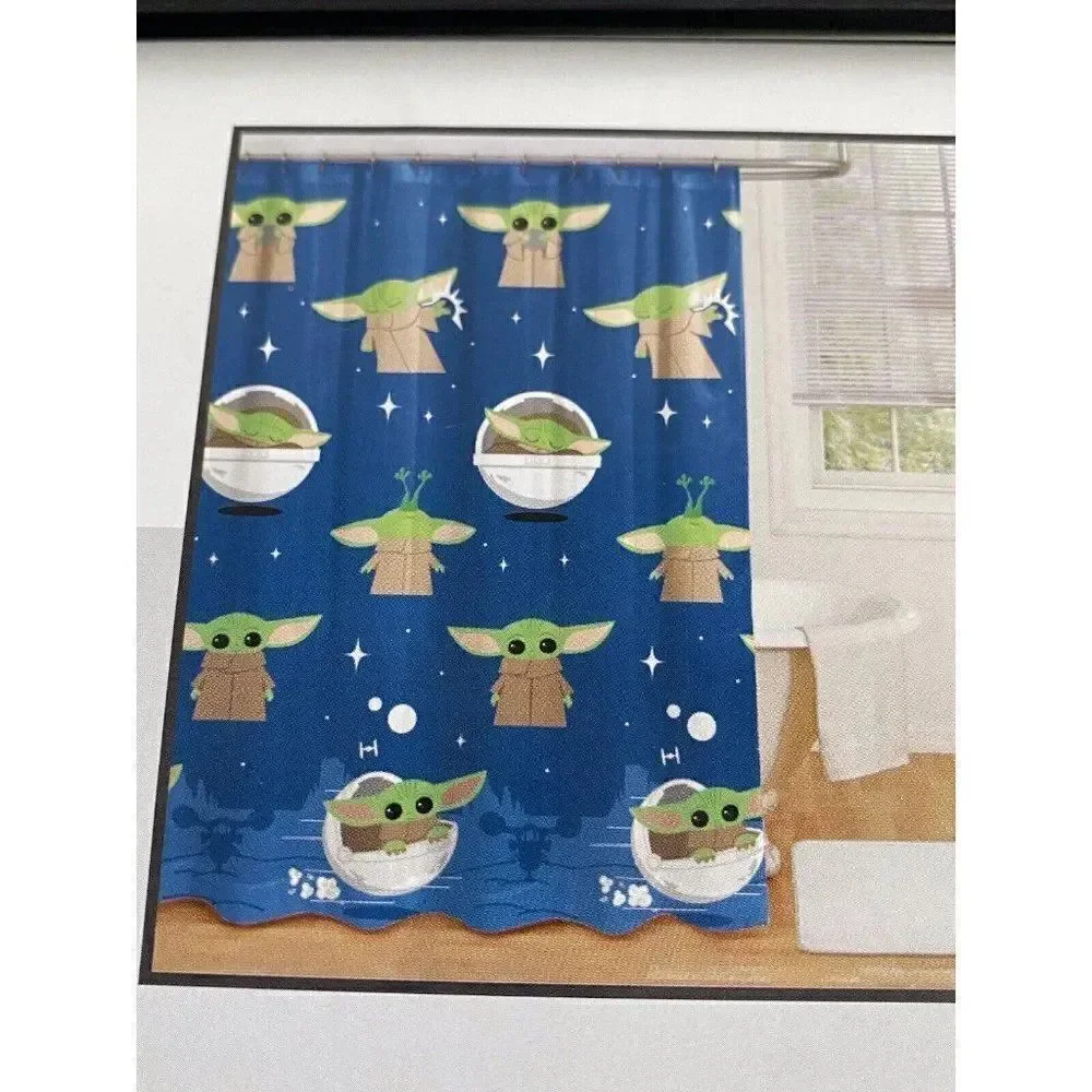 Disney Star Wars Baby Yoda Mandalorian Fabric Shower Curtain Grogu The Child NEW